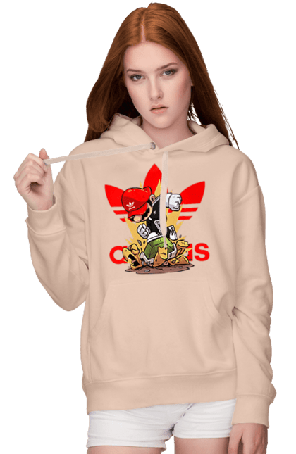 Women's hoodie with prints Adidas Mario. Adidas, character, game, mario, mario bros, nintendo, super mario bros. 2070702