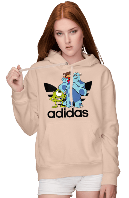 Жіноче худі з принтом "Adidas Корпорація монстрів". Adidas, monsters inc, pixar, адідас, корпорація монстрів, мультфільм. 2070702