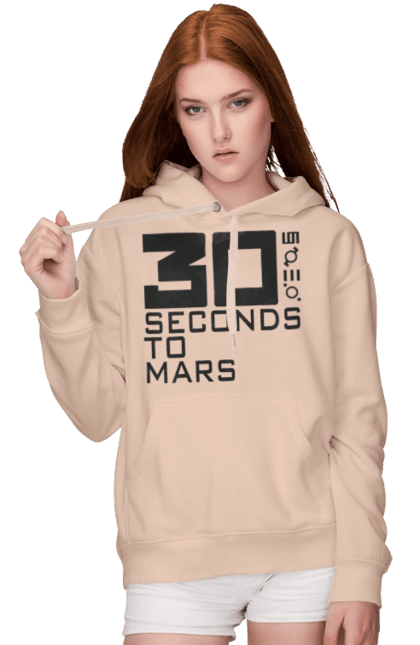 Жіноче худі з принтом "Thirty Seconds to Mars". 30 seconds, 30 секунд, thirty seconds, альтернативний рок, група, музика, рок, секунди до марсу, хард рок. 2070702