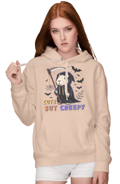 Women's hoodie with prints Capybara Halloween. Animal, capybara, halloween, holiday, pumpkin, rodent. 2070702