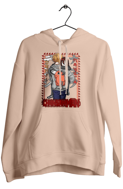 Women's hoodie with prints Chainsaw Man Denji and Nayuta. Anime, chainsaw man, demon, denji, manga, nayuta, shonen. 2070702