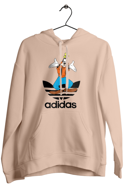 Женское худи с принтом Adidas Гуфи. Adidas, goofy, адидас, гуфи, мультсериал, мультфильм, пес, собака. 2070702