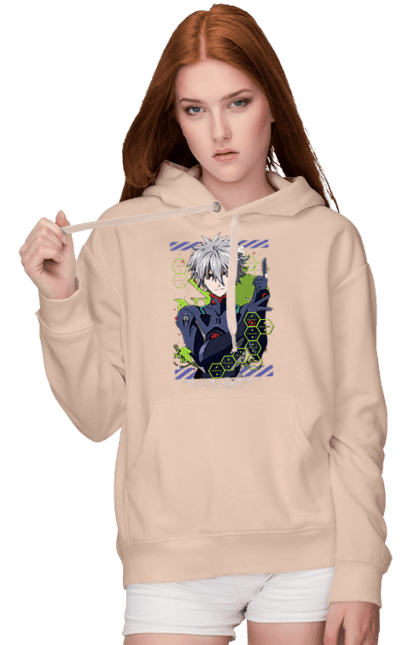 Жіноче худі з принтом "Євангеліон Каору". Kaworu, kaworu nagisa, neon genesis evangelion, nerv, аніме, єва, євангеліон, каору, каору наґіса, манга. 2070702