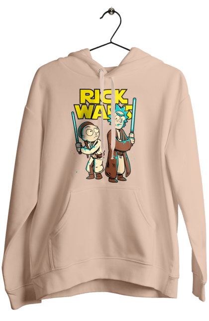 Женское худи с принтом Рик и Морти. Rick and morty, star wars, звездные войны, мультфильм, научная фантастика, приключения, рик, рик и морти, сериал. 2070702