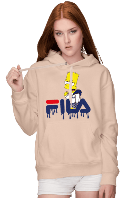 Women's hoodie with prints Bart FILA. Bart, cartoon, character, simpson, simpsons, sport, sportswear. 2070702