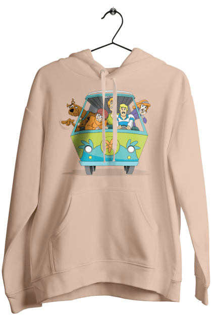 Women`s hoodie with prints Scooby Doo Machine. Car, cartoon, dog, scooby doo. 2070702