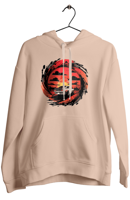Women`s hoodie with prints Ferrari at sunset. Car, cars, ferrari, ferrari at sunset. 2070702
