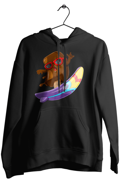 Жіноче худі з принтом "Мороженко На Серфі". Літо, морозиво, окуляри, серфінг. 2070702