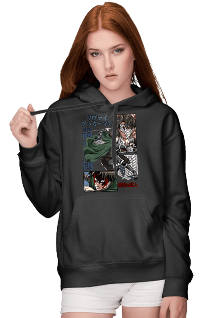 Women's hoodie with prints Attack on Titan Levi. Ackerman, anime, attack on titan, levi, manga, shingeki no kyojin, survey corps. 2070702