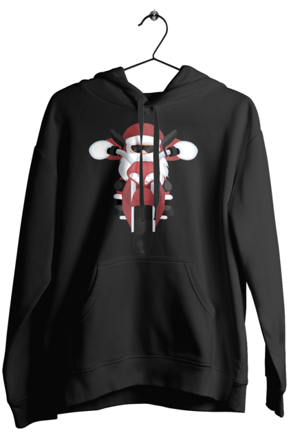 Жіноче худі з принтом "Санта на мотоциклі". Мотоцикл, новий рік, різдво, санта. 2070702