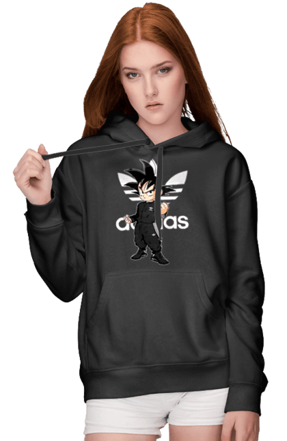 Жіноче худі з принтом "Adidas Сон Гоку". Adidas, dragon ball, manga, son goku, адідас, аніме, гоку, манга, перли дракона, сон гоку. 2070702