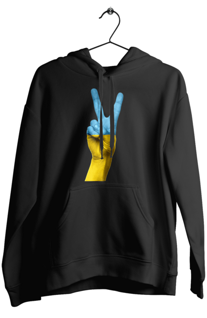 Жіноче худі з принтом "Два Пальця, Світ, Україна". Мир, рука, україна. 2070702