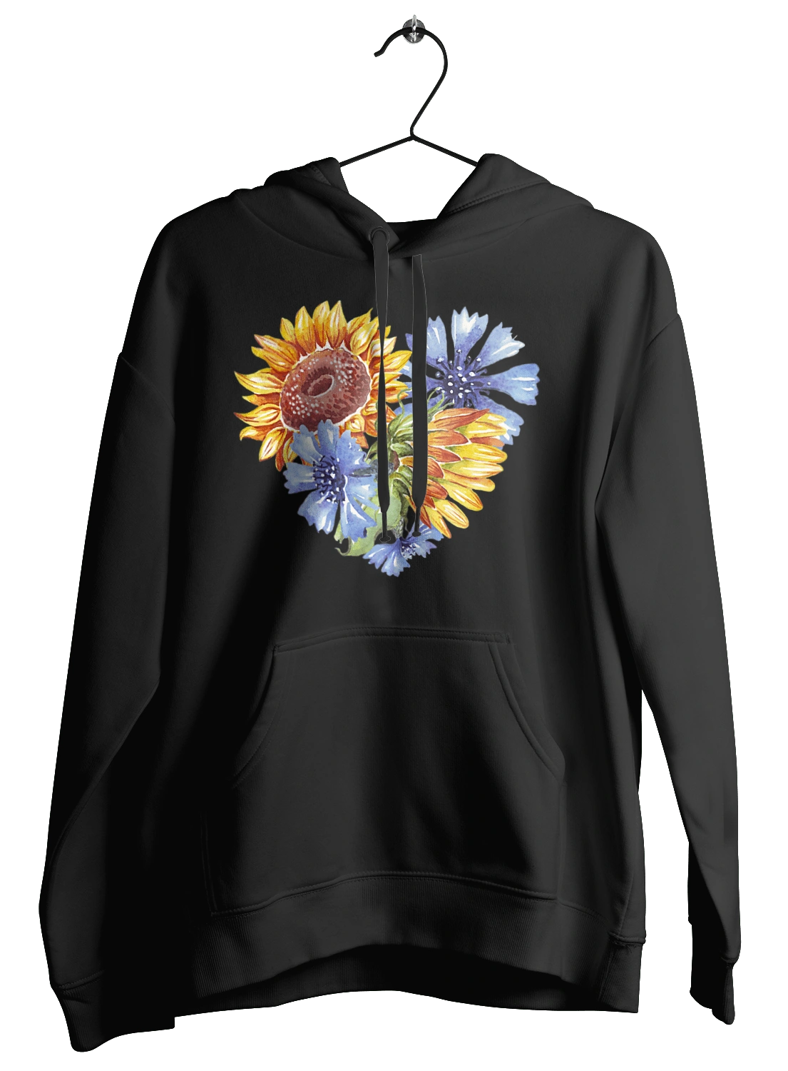 The heart is sunflowers and violets