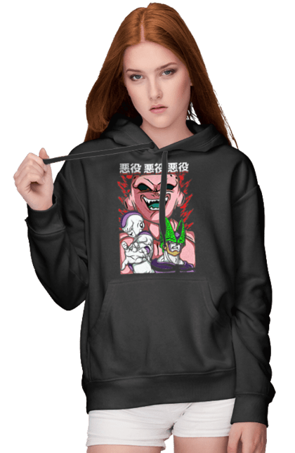 Women's hoodie with prints Dragon Ball Majin Buu. Anime, antagonist, dragon ball, majin buu, manga, tv series. 2070702