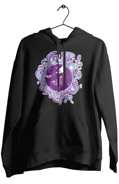 Women's hoodie with prints Pokemon Gastly. Anime, games, gastly, nintendo, pokemon, pokemon go. 2070702