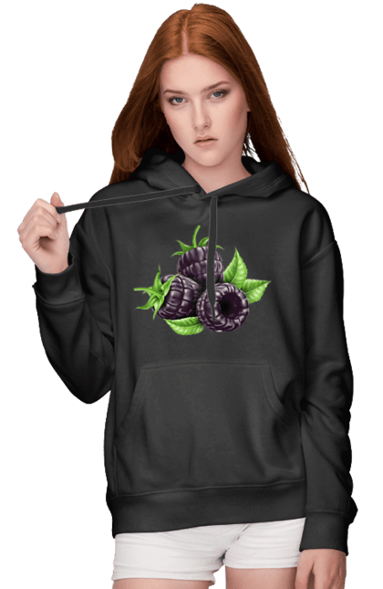 Women`s hoodie with prints Blackberry. Berry, blackberry. 2070702