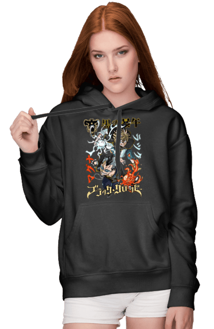 Women's hoodie with prints Black Clover Magna Swing and Luck Voltia. Anime, black clover, luck voltia, magna swing, manga, wizard king. 2070702