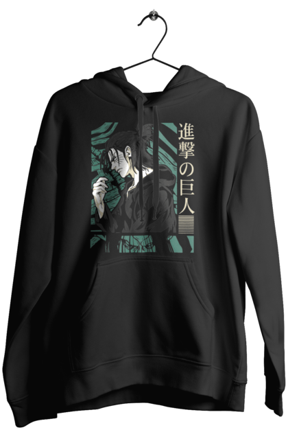 Women's hoodie with prints Attack on Titan Eren. Action film, anime, attack on titan, dark fantasy, drama, eren, eren jaeger, manga, post-apocalyptic. 2070702