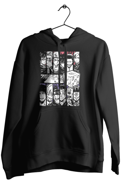Women's hoodie with prints Jujutsu Kaisen Gojo. Anime, dark fantasy, gojo, jujutsu kaisen, magic battle, manga, mystic. 2070702