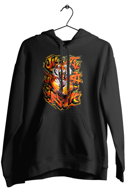 Women's hoodie with prints Jujutsu. Animal, japan, jiu jitsu, jujutsu, martial arts, ninja, samurai, sport, tiger. 2070702