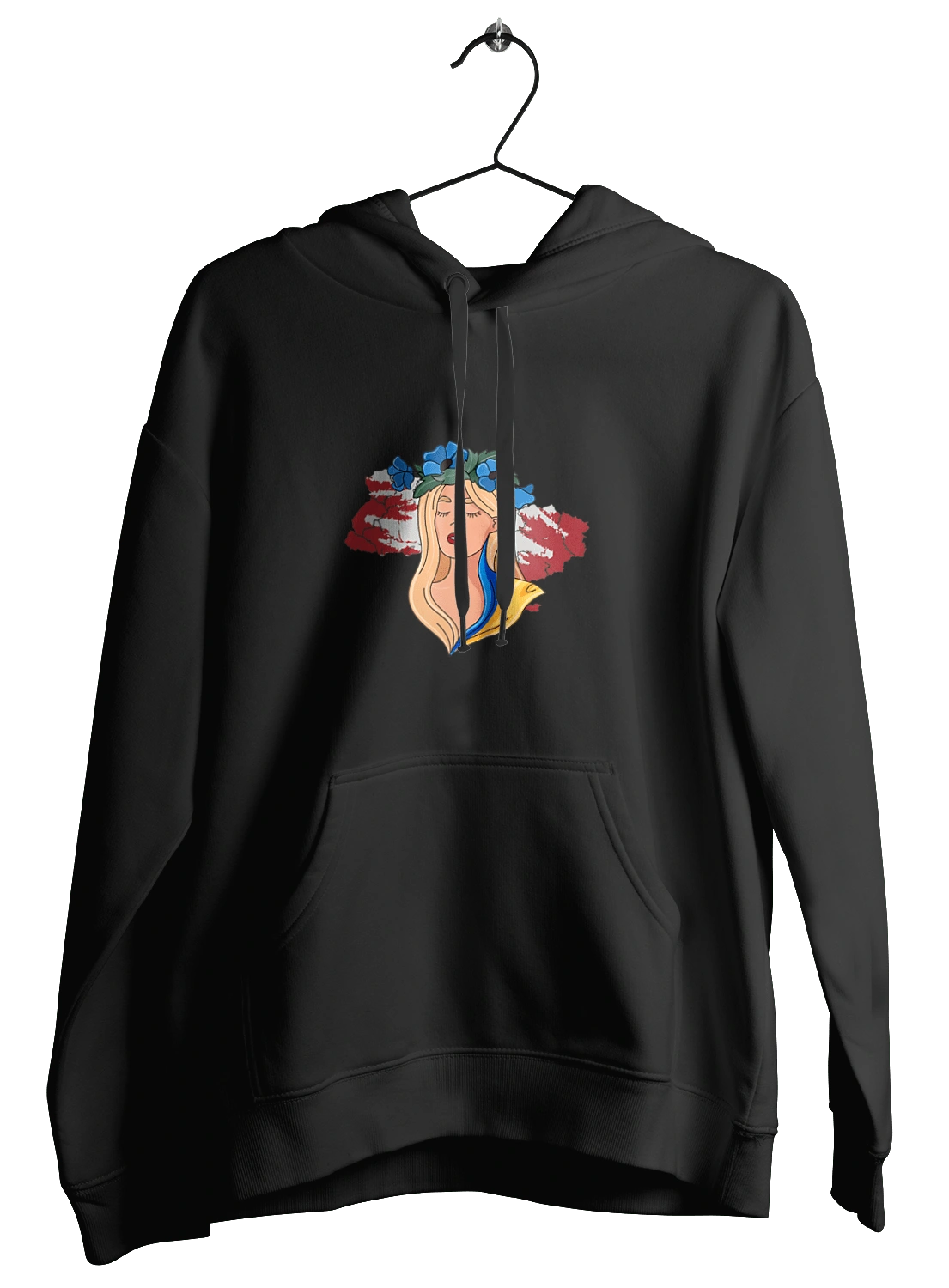 Girl on the map of Ukraine