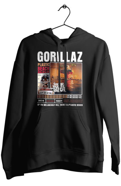 Women's hoodie with prints Gorillaz. Electronics, gorillaz, group, hip-hop, music, rock. 2070702