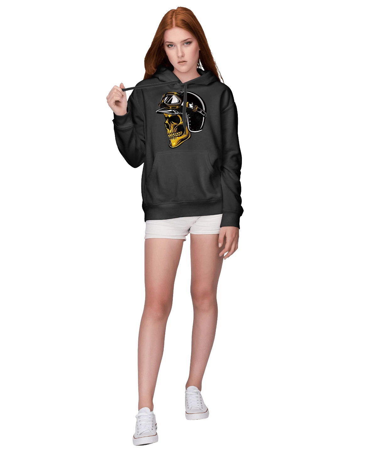 Skull in a motorcycle helmet