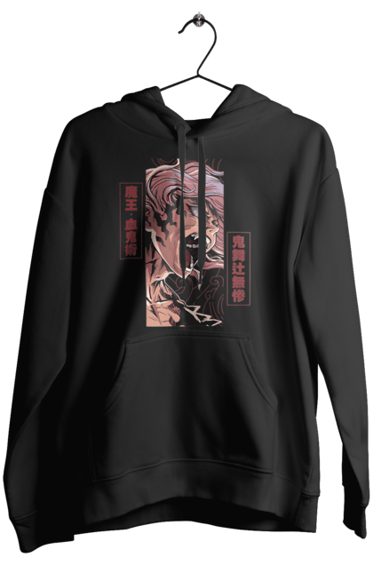 Women's hoodie with prints Demon Slayer Muzan. Anime, demon slayer, eternal paradise faith, kimetsu no yaiba, manga, muzan, twelve kizuki, upper rank six. 2070702