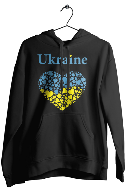 Жіноче худі з принтом "Ukraine Heart". Прапор, серце, україна. 2070702