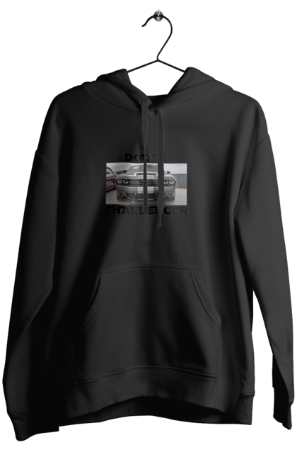 Жіноче худі з принтом "Додж челенджер". Автомобіль, американська легенда, додж челенджер, культове авто, масл кар, потужний автомобіль. 2070702