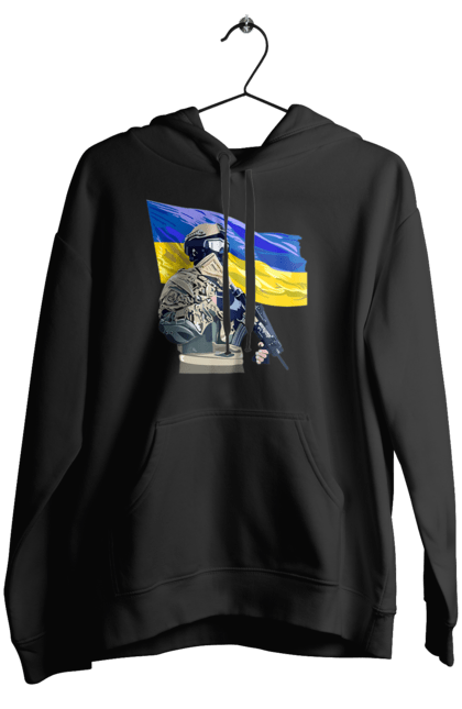 Жіноче худі з принтом "ЗСУ | Прапор". Війна, герб, збройні сили україни, зсу, патріотична, прапор україни, русский военный корабль, україна, українська символіка, флаг. 2070702