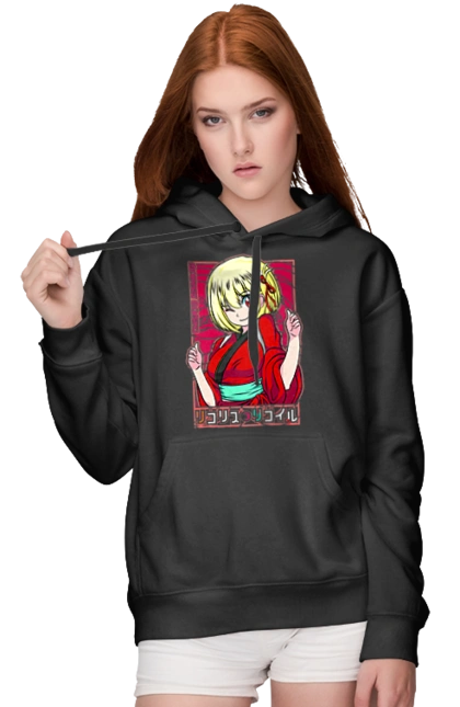 Women`s hoodie with prints Lycoris Recoil Chisato Nishikigi. Agent, anime, chisato nishikigi, lycoris recoil, manga. 2070702