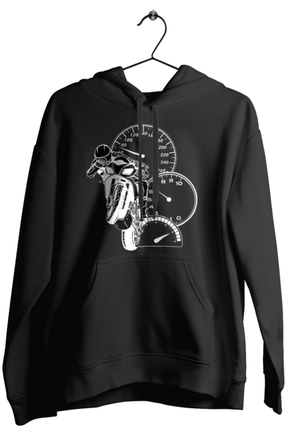 Women`s hoodie with prints Motorcycle And Speed White. Moto, motorcycle, speed. 2070702
