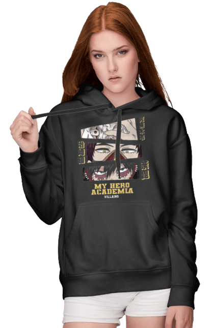 Women's hoodie with prints My Hero Academia League of Villains. Anime, dabi, kai, league of villains, manga, my hero academia, my hero academy, tomura. 2070702