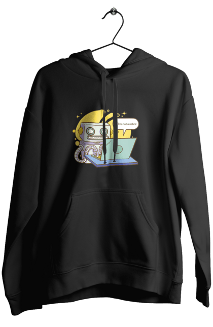 Жіноче худі з принтом "Я не робот Хакер зрозуміє 404 до дня програміста". 404, aws, backend, c++, cloud, css, frontend, golang, java, js, linux, python, script, web, ай ті, айті, айтішник, верстка, дата, код, компьютер, лаптоп, облако, ошибка, програміст, программа, программист, програмування, робот, хакер, язык. 2070702