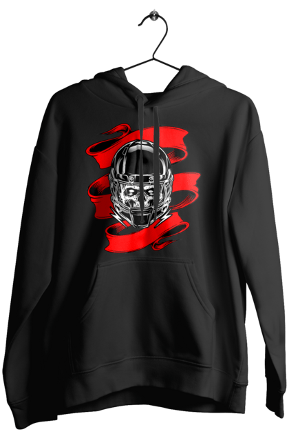 Жіноче худі з принтом "Череп в мотошоломі". Мото, стрічка, череп, шолом. 2070702