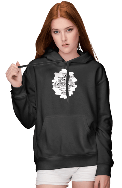 Жіноче худі з принтом "Шевченка на мотоциклі". Вірш, енеїда, книги, кобзар, мотоцикл, українка, шевченка. 2070702