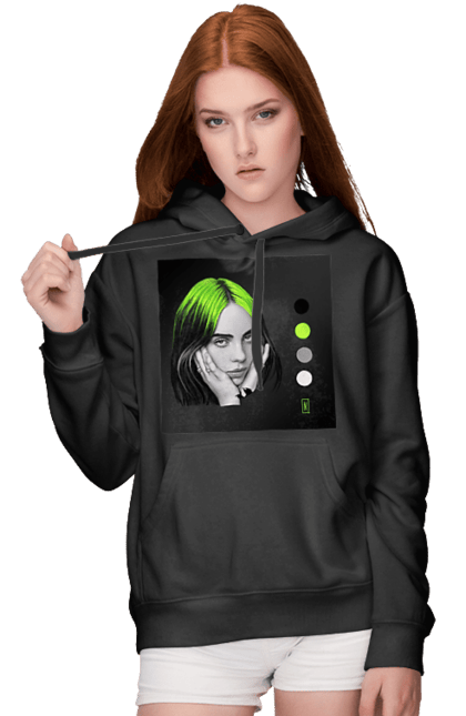 Жіноче худі з принтом "Біллі Ейліш". Біллі, біллі ейліш, ейліш. 2070702