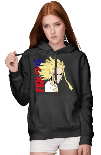 Женское худи с принтом Моя геройская академия Всемогущий. All might, my hero academia, yagi toshinori, академия юэй, аниме, всемогущий, манга, моя геройская академия, один за всех, тошинори яги. 2070702