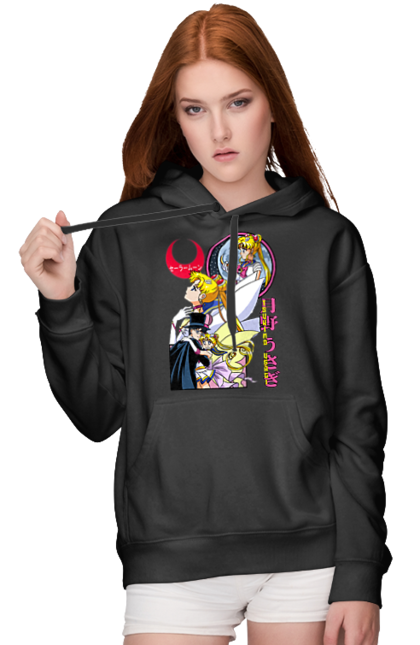 Women's hoodie with prints Sailor Moon. Anime, drama, magical girl, sailor moon, tv series, usagi tsukino. 2070702