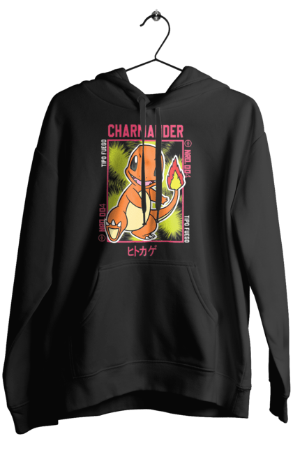 Women's hoodie with prints Pokemon Charmander. Anime, charmander, games, nintendo, pokemon, pokemon go. 2070702