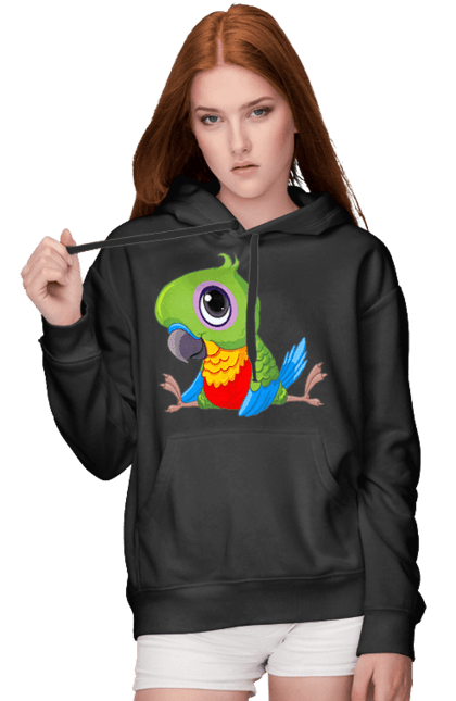 Жіноче худі з принтом "Папужка". Мило, папуга. 2070702