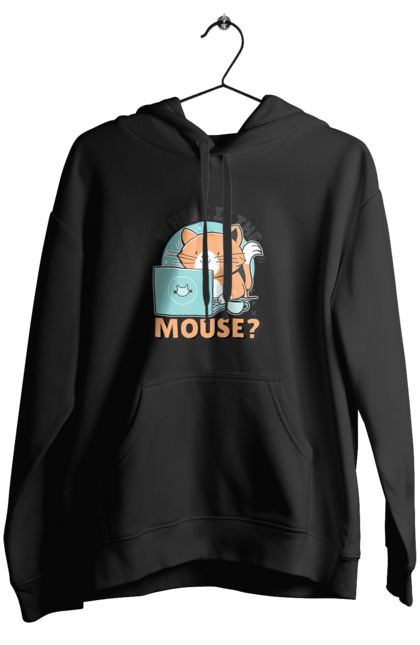 Жіноче худі з принтом "Де миша?". Angular, c, css, html, it, javascript, jquery, php, python, react, svelt, vue, айтишник, айті, гумор, код, кодувати, прогер, програміст, програмісти, ти ж, ти ж програміст, тиж програміст. 2070702