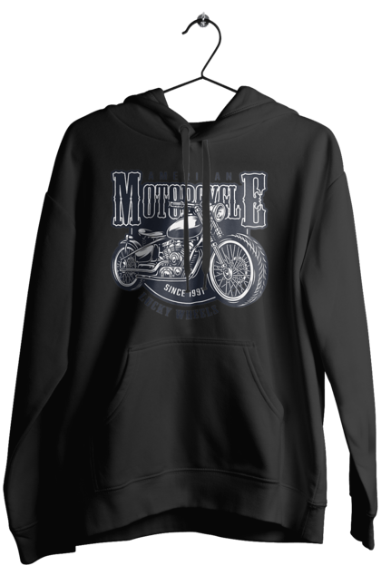 Жіноче худі з принтом "Крутий vintage мотоцикл". Америка, вінтаж, вінтажний, гарний, мотоцикл, мотоцикли, ретро, стильно, стильовий, чоловічий. 2070702