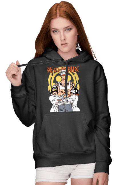 Women's hoodie with prints One Piece Trafalgar Law. Anime, manga, one piece, straw hat pirates, trafalgar law. 2070702