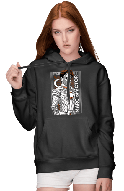 Women's hoodie with prints Moon Knight. Marc spector, marvel, mcu, moon knight, series, steven grant, tv show. 2070702