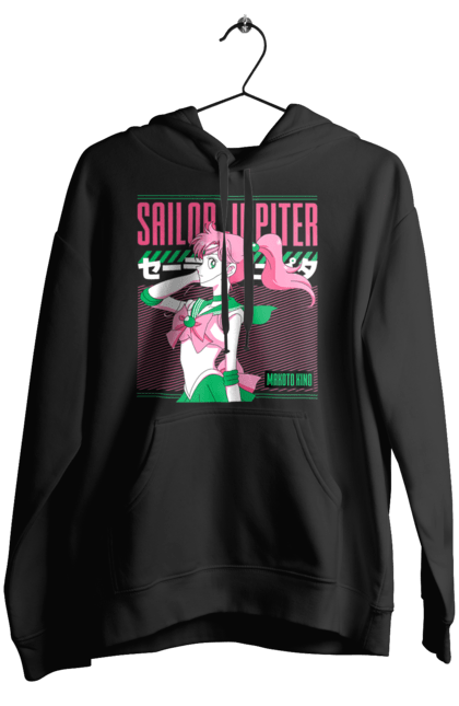 Women's hoodie with prints Sailor Moon Sailor Jupiter. Anime, drama, magical girl, makoto kino, sailor jupiter, sailor moon, tv series. 2070702