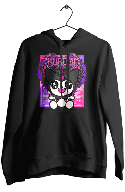 Women's hoodie with prints Hello Kitty Kuromi. Anime, character, hello kitty, kuromi, my melody, sanrio. 2070702