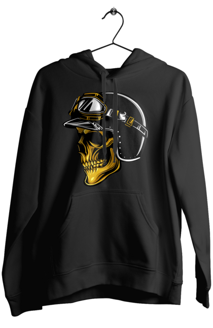 Жіноче худі з принтом "Череп в мотошоломі". Крутий, очі, череп, шолом. 2070702