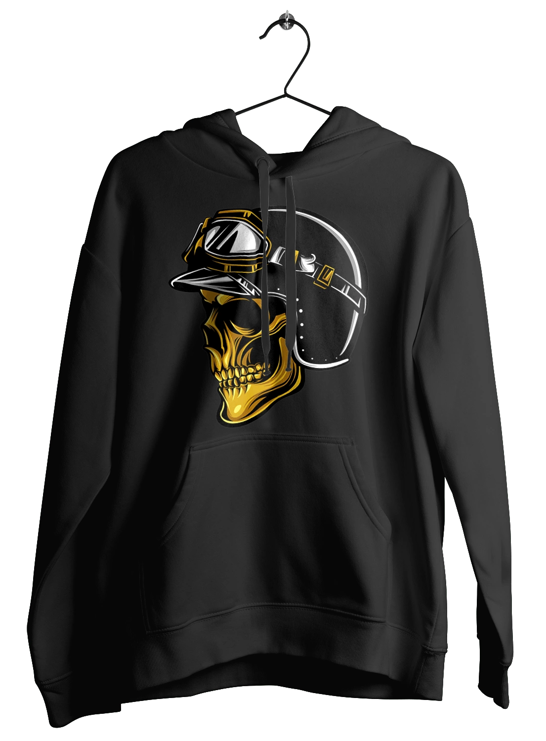 Skull in a motorcycle helmet